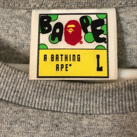 Bape Size Large Grey T-Shirt WGM Bear Head Zipper - Picture 4 of 5